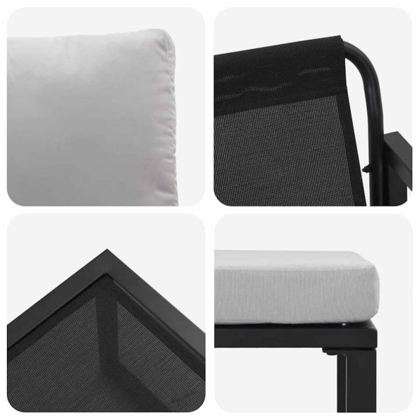 Градинска мебел с възглавница 4 pcs Светлосиво Полиестер