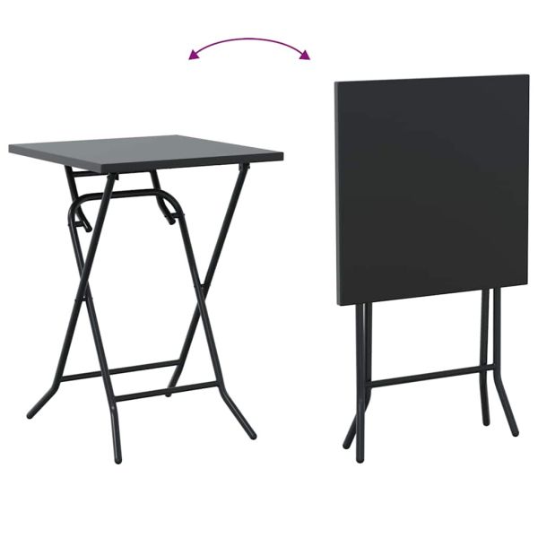 Градински бистро комплект 3 pcs Антрацит Стомана