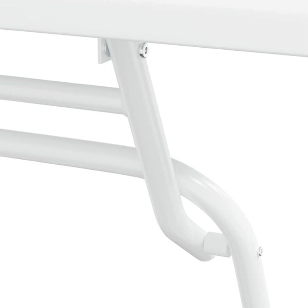 Градински бистро комплект 3 pcs Бяло Стомана