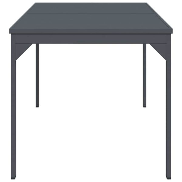 Патио маса Антрацит 180 x 80 x 74 cm Прахово боядисана стомана