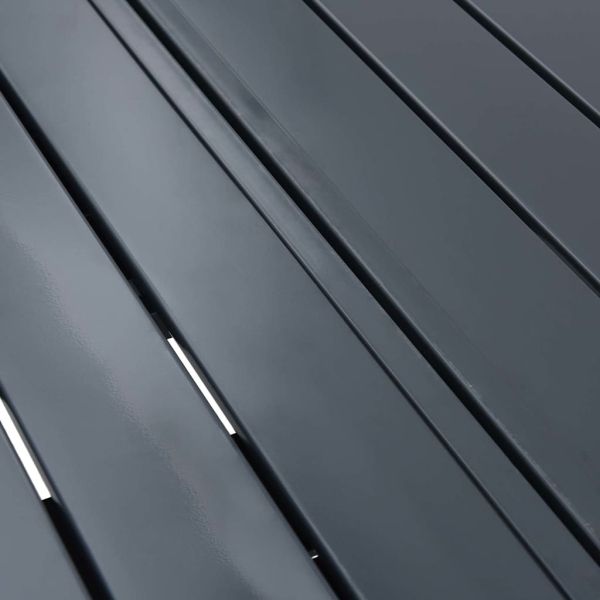 Патио маса Антрацит 180 x 80 x 74 cm Прахово боядисана стомана