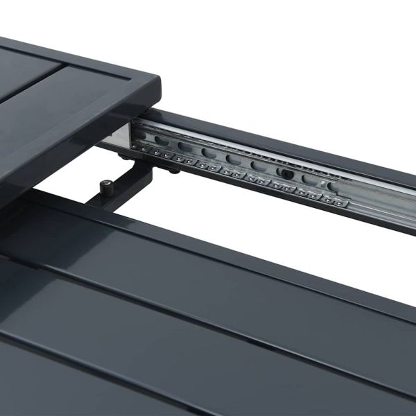 Патио маса Антрацит 180 x 80 x 74 cm Прахово боядисана стомана