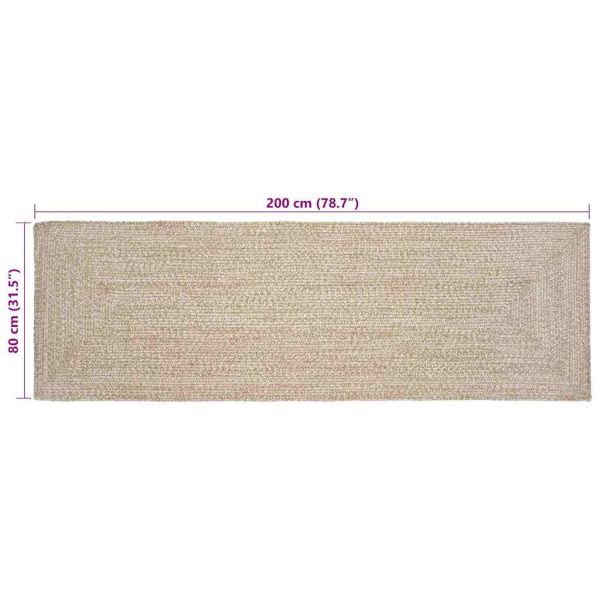 Килими за помещение Естествено и бяло 80 x 200 cm юта