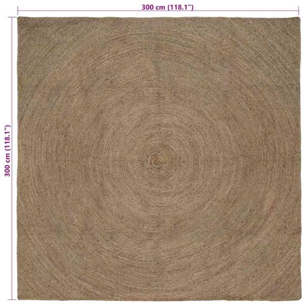 Килими за помещение Квадратна Сиво 300 x 300 cm юта
