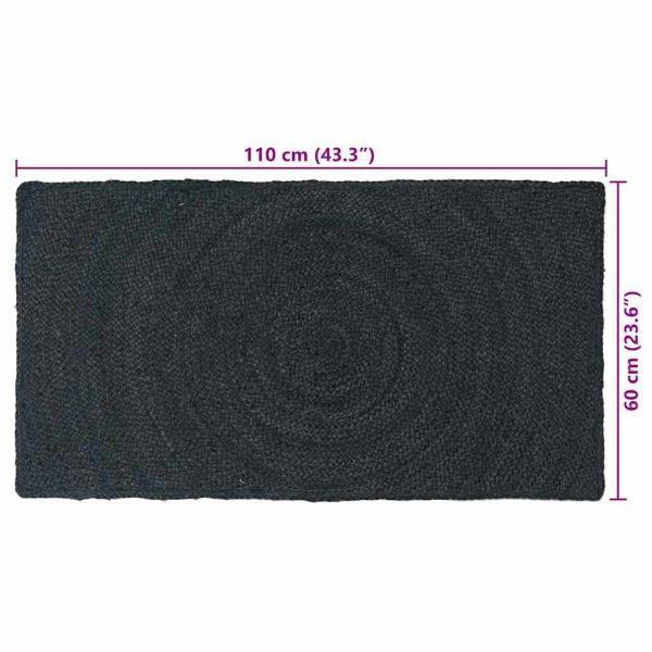 Килими за помещение Правоъгълна Тъмносиво 60 x 110 cm юта