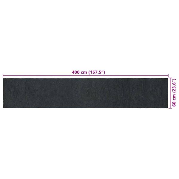 Килими за помещение Правоъгълна Тъмносиво 60 х 400 см юта