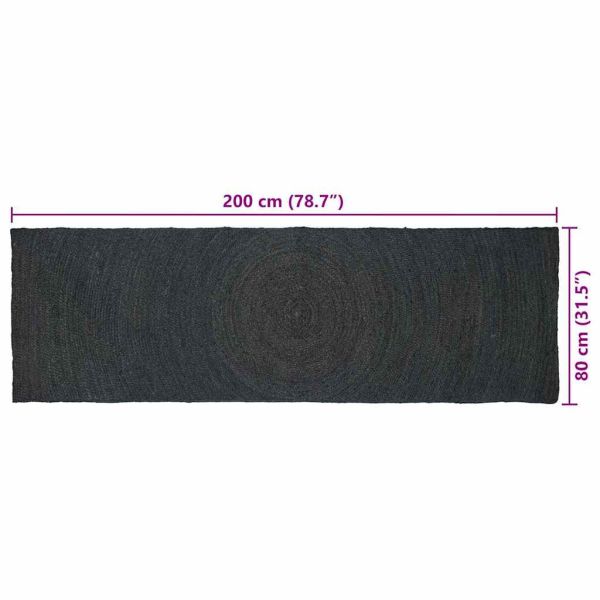 Килими за помещение Правоъгълна Тъмносиво 80 x 200 cm юта