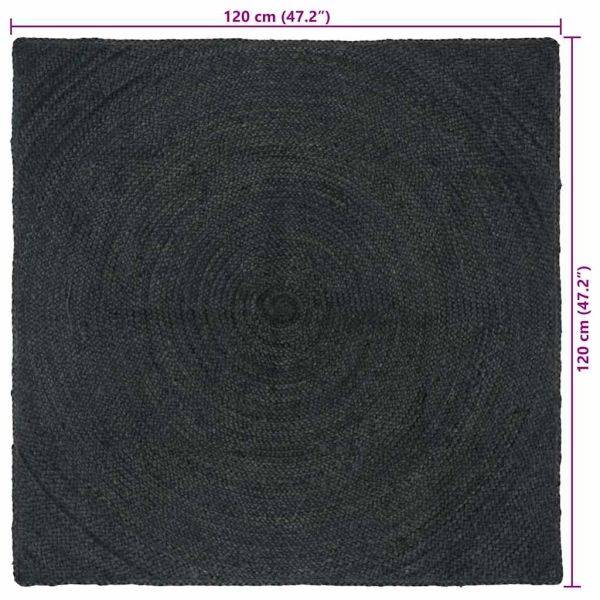 Килими за помещение Квадратна Тъмносиво 120 x 120 cm юта
