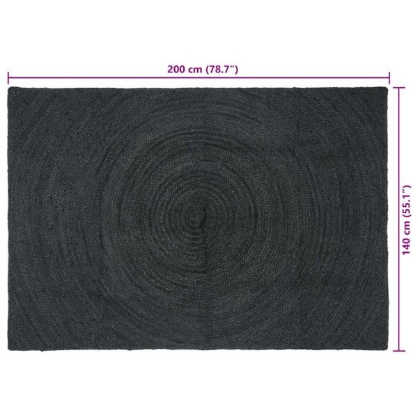 Килими за помещение Правоъгълна Тъмносиво 140 x 200 cm юта