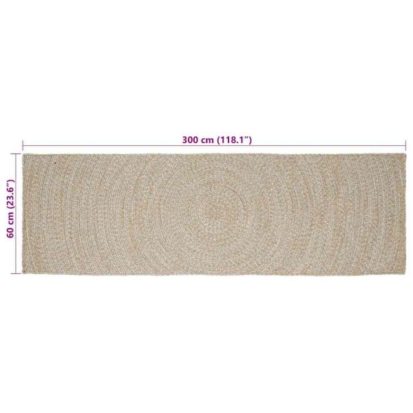 Килими за помещение Естествено и бяло 60 x 300 cm юта