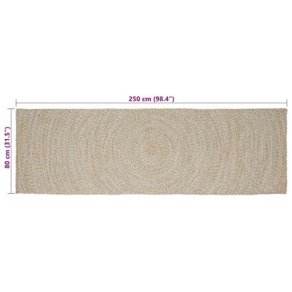 Килими за помещение Естествено и бяло 80 x 250 cm юта