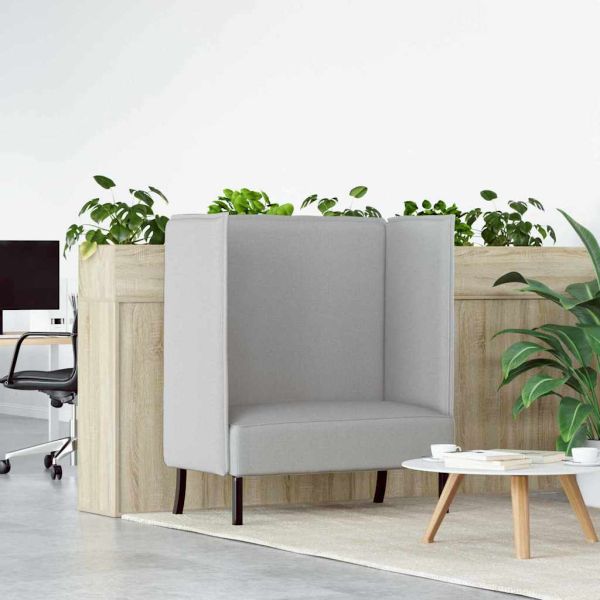 Диван с висока облегалка Облачно сиво 109 x 56 x 121 см текстил