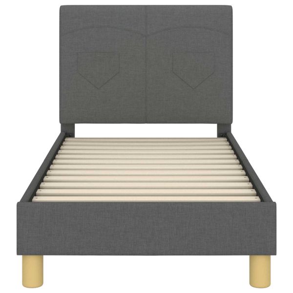 Легло за малко с главна дъска Тъмен сив 70 x 140 cm текстил