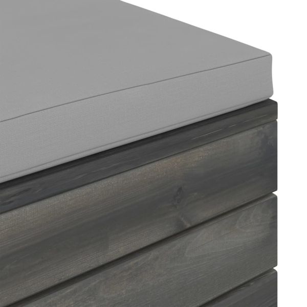 Градински мебели от палети 2 части с възглавници бор масив