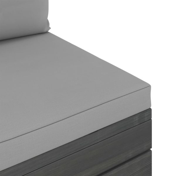 Градински мебели от палети 2 части с възглавници бор масив