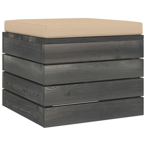 Градински мебели от палети, 2 части, с възглавници, бор масив