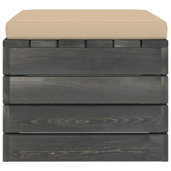 Градински мебели от палети, 2 части, с възглавници, бор масив