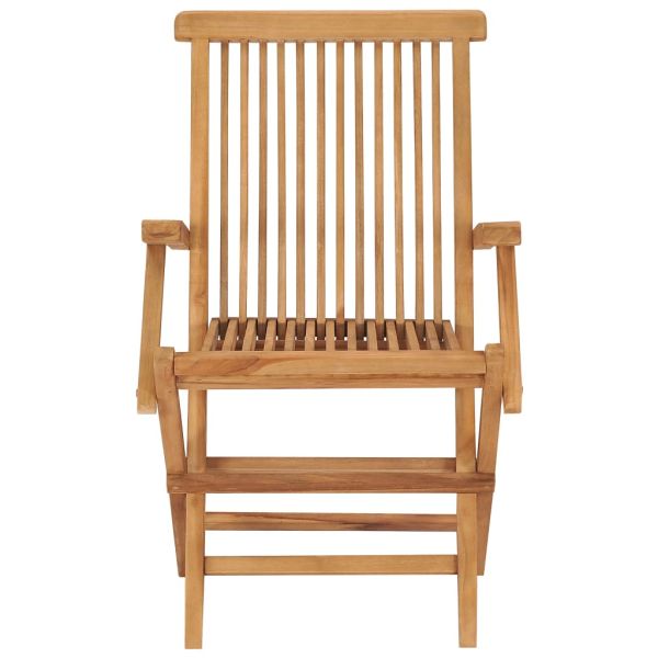 Градински столове с червени възглавници 4 бр тиково дърво масив