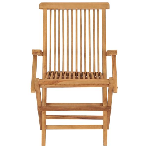 Градински столове с виненочервени възглавници 4 бр тик масив