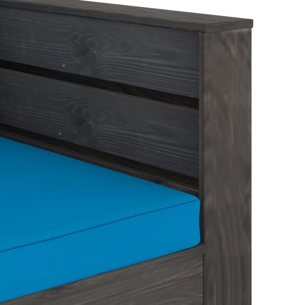 Градински лаундж комплект 2 части възглавници сива импрегнация