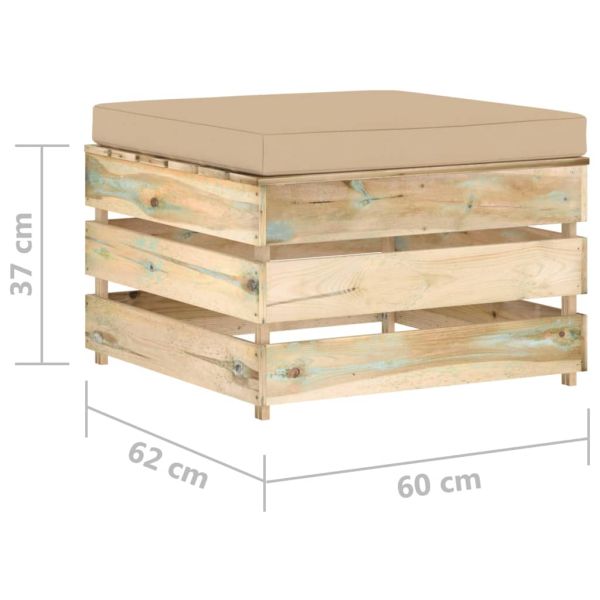 Градински комплект 2 части възглавници зелена импрегнация