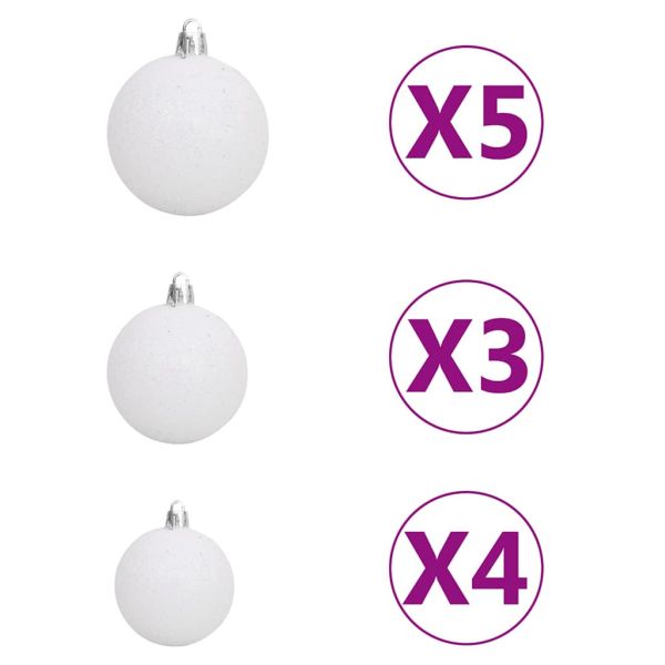 Изкуствена кавказка ела с LED и комплект топки зелена 180 см