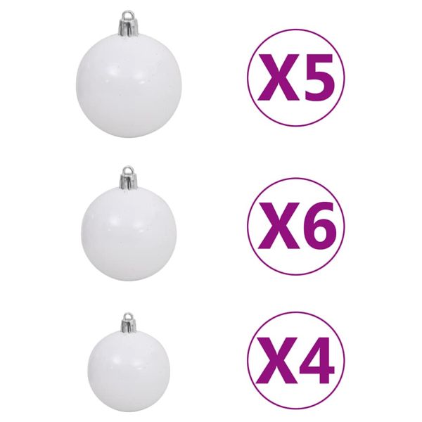 Изкуствена кавказка ела с LED и комплект топки зелена 180 см
