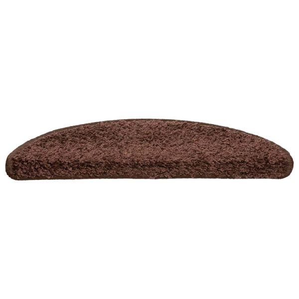 Изтривалки за стълби, 30 бр., 56x17x3 см, кафяви, полукръгли