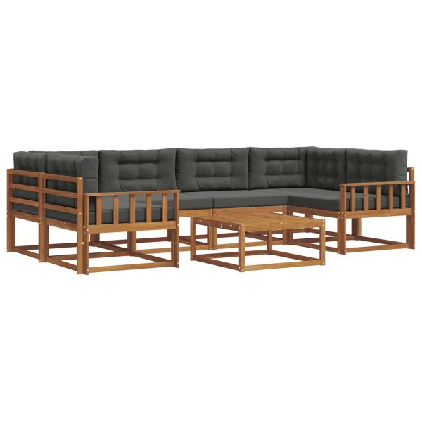 Комплект дивани за открито 7 pcs Натурален и Антрацит