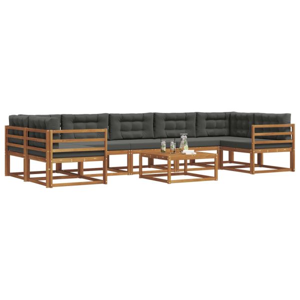 Комплект дивани за открито 8 pcs Натурален и Антрацит