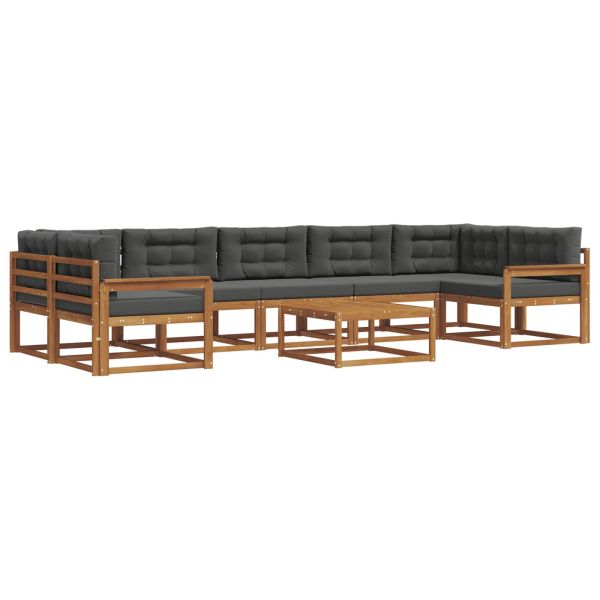 Комплект дивани за открито 8 pcs Натурален и Антрацит
