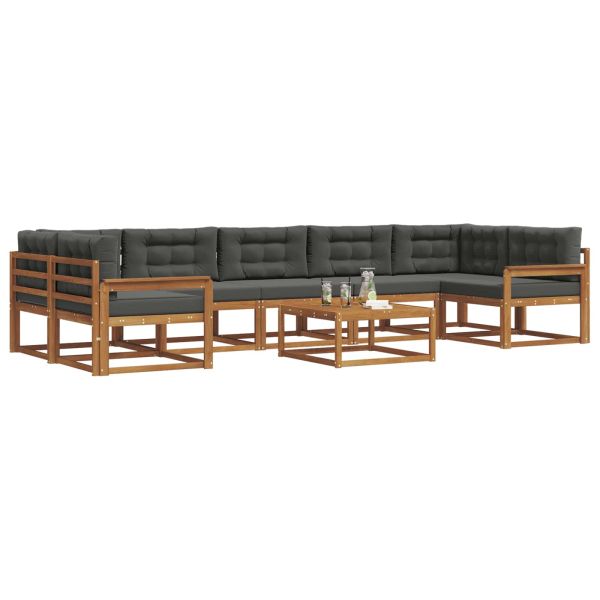Комплект дивани за открито 8 pcs Натурален и Антрацит
