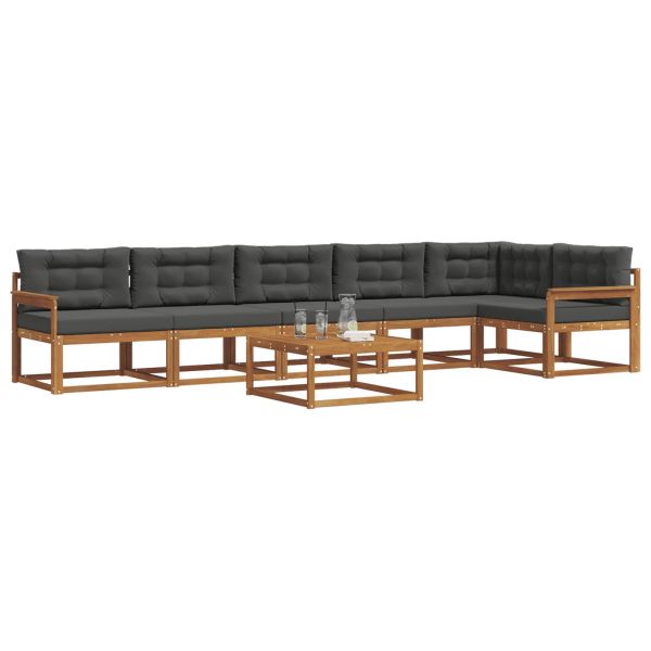 Комплект дивани за открито 7 pcs Натурален и Антрацит