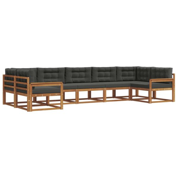 Комплект дивани за открито 7 pcs Натурален и Антрацит