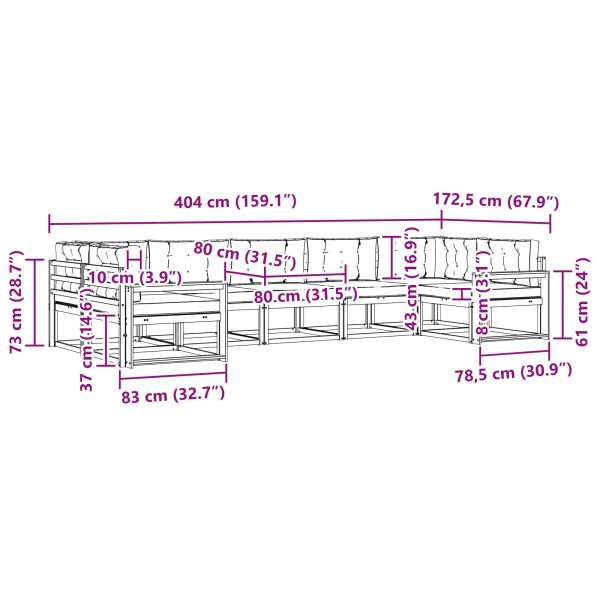 Комплект дивани за открито 7 pcs Натурален и Бежов