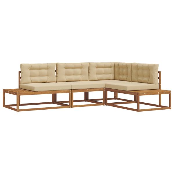 Комплект дивани за открито Натурален и Бежов