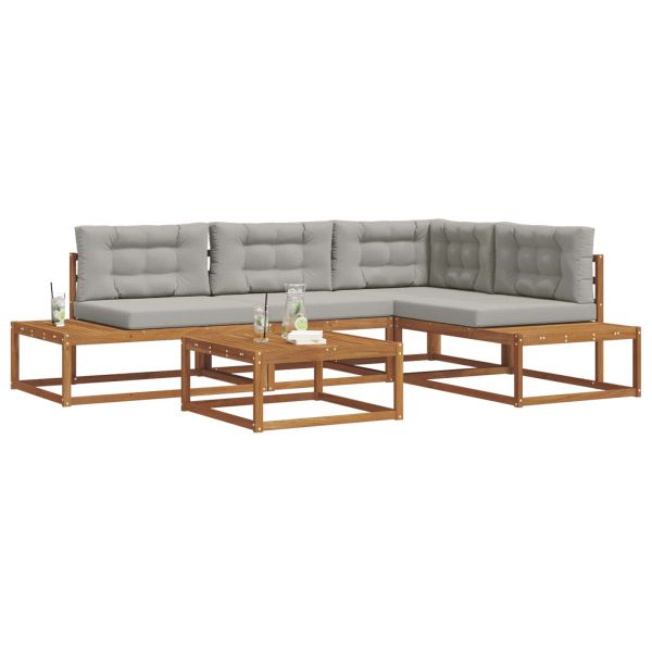 Комплект дивани за открито Естествено и светло сиво