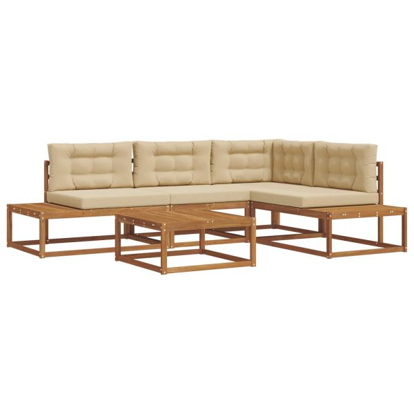 Комплект дивани за открито Натурален и Бежов