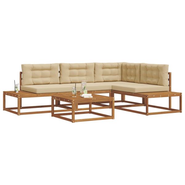 Комплект дивани за открито Натурален и Бежов