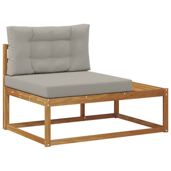 Комплект дивани за открито Естествено и светло сиво