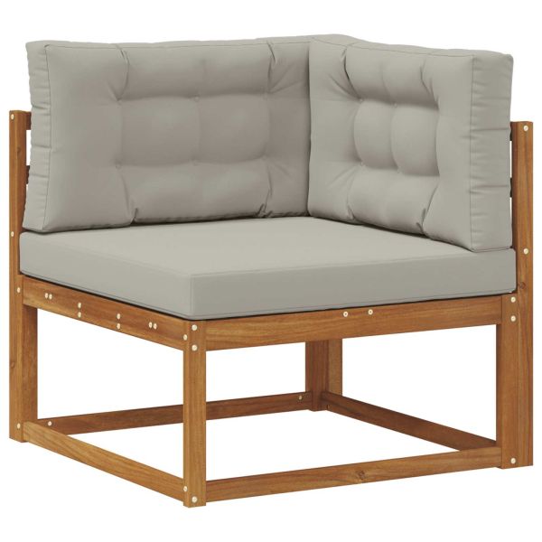 Комплект дивани за открито Естествено и светло сиво