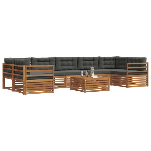 Комплект дивани за открито 8 pcs Натурален и Антрацит