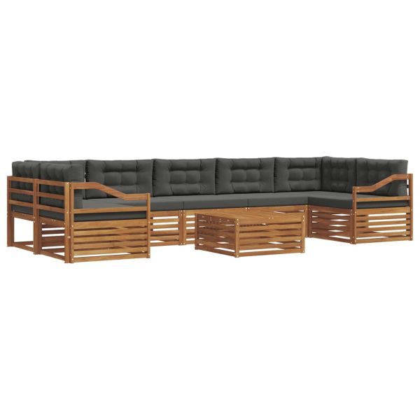 Комплект дивани за открито 8 pcs Натурален и Антрацит