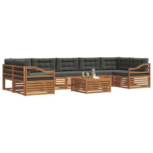 Комплект дивани за открито 8 pcs Натурален и Антрацит