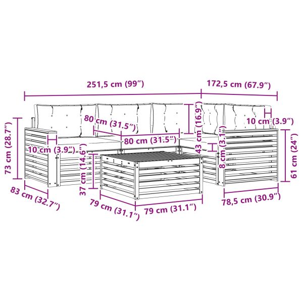 Комплект дивани за открито 5 pcs Натурален и Антрацит