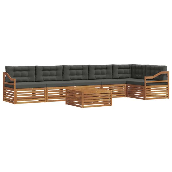 Комплект дивани за открито 7 pcs Натурален и Антрацит