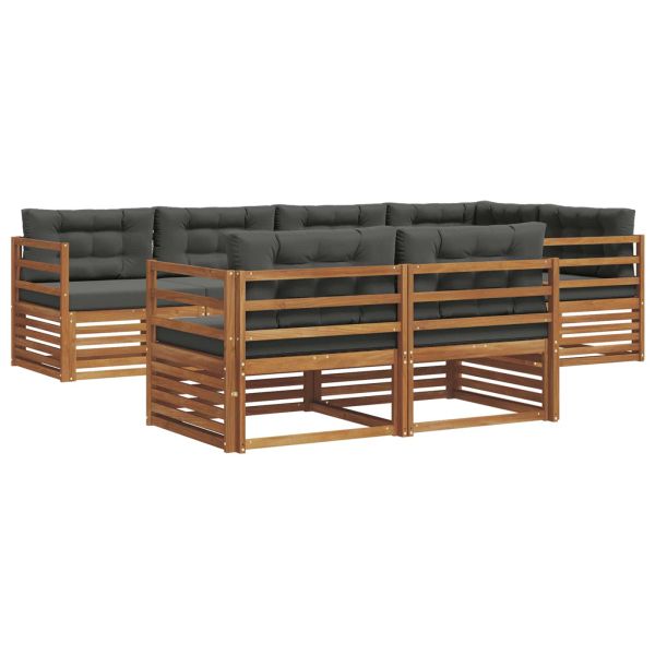 Комплект дивани за открито 7 pcs Натурален и Антрацит