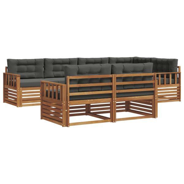 Комплект дивани за открито 7 pcs Натурален и Антрацит