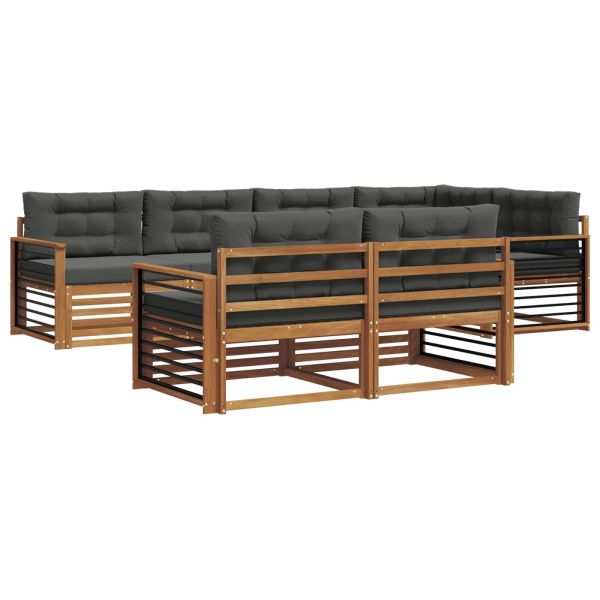 Комплект дивани за открито 7 pcs Натурален и Антрацит