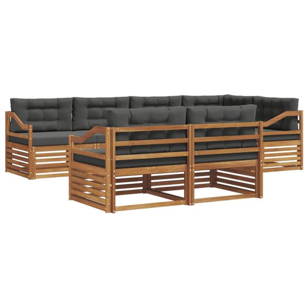 Комплект дивани за открито 7 pcs Натурален и Антрацит
